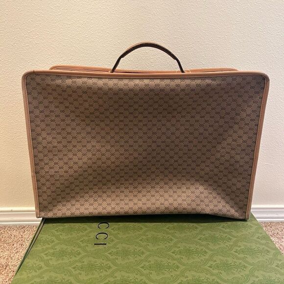 Gucci Vintage Micro GG Monogram Sherry Line Suitcase Luggage with free box - Picture 14 of 16